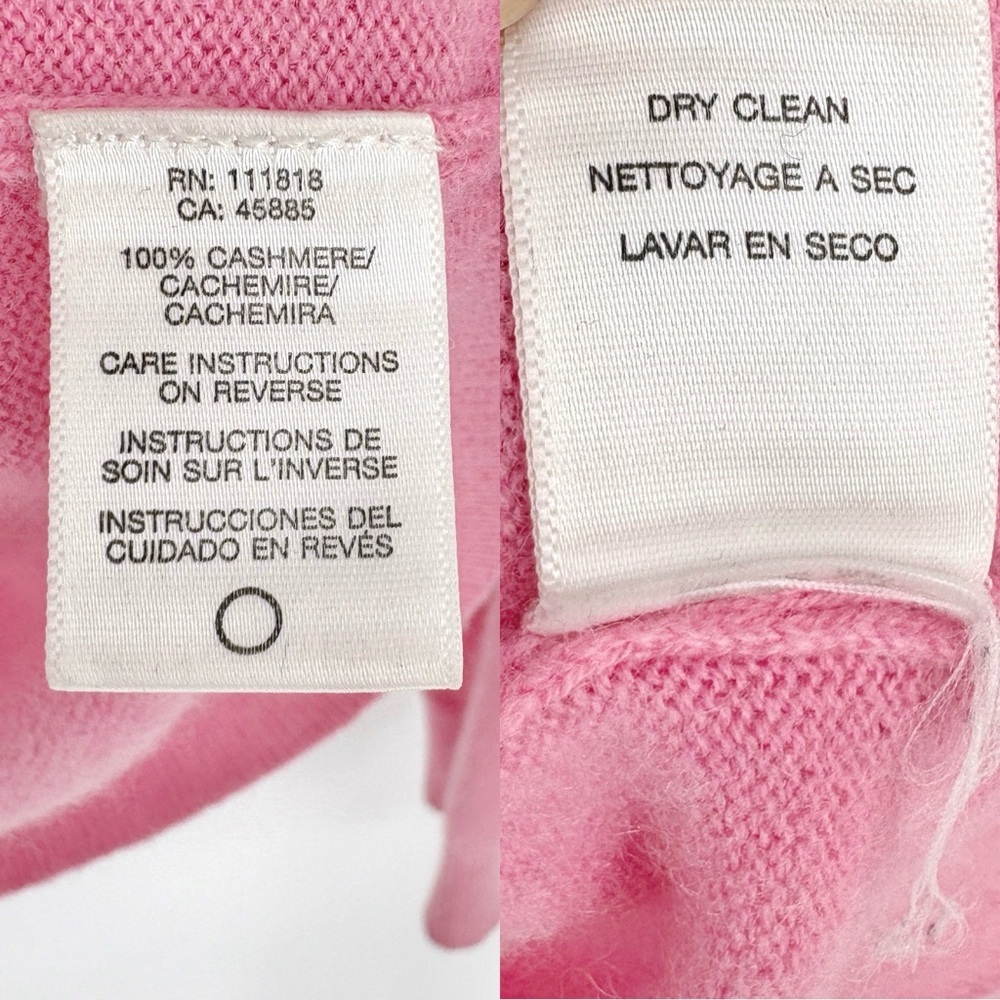 MICHAEL KORS | 100% Cashmere V-Neck Sweater in Pink | Sz M - Picture 8 of 9